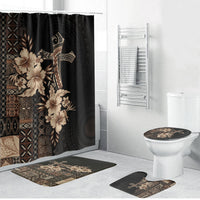 Samoa AIGA Mamanu Siapo Malu Motifs Bathroom Set Black Ver