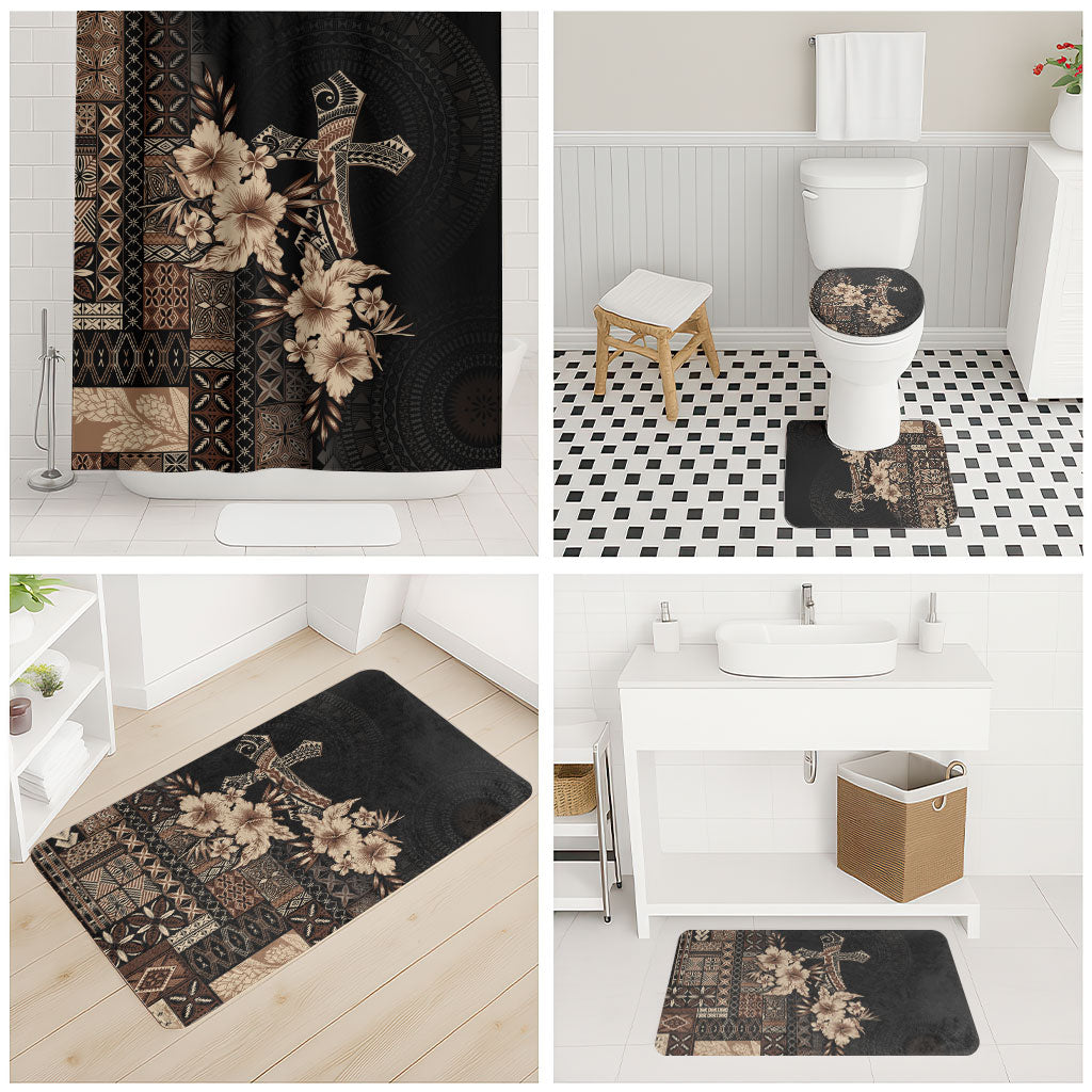 Samoa AIGA Mamanu Siapo Malu Motifs Bathroom Set Black Ver
