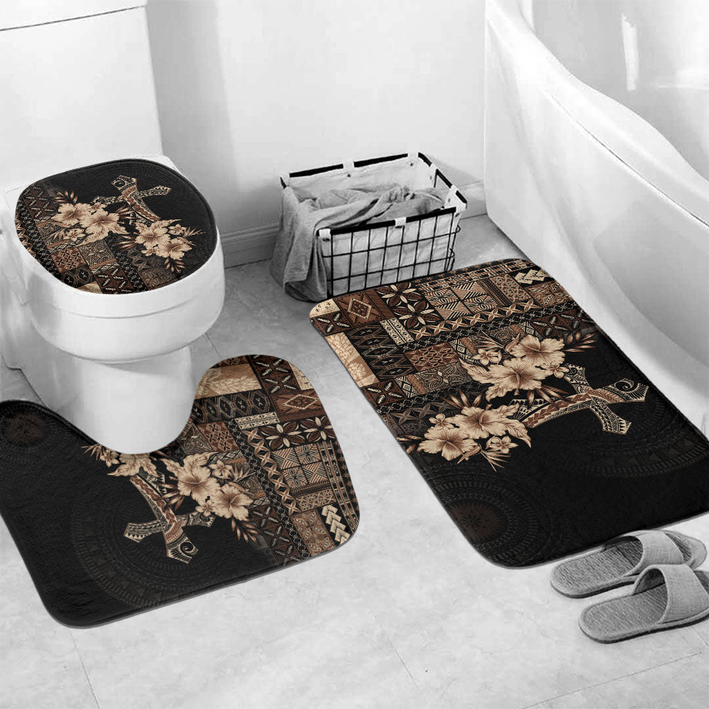 Samoa AIGA Mamanu Siapo Malu Motifs Bathroom Set Black Ver