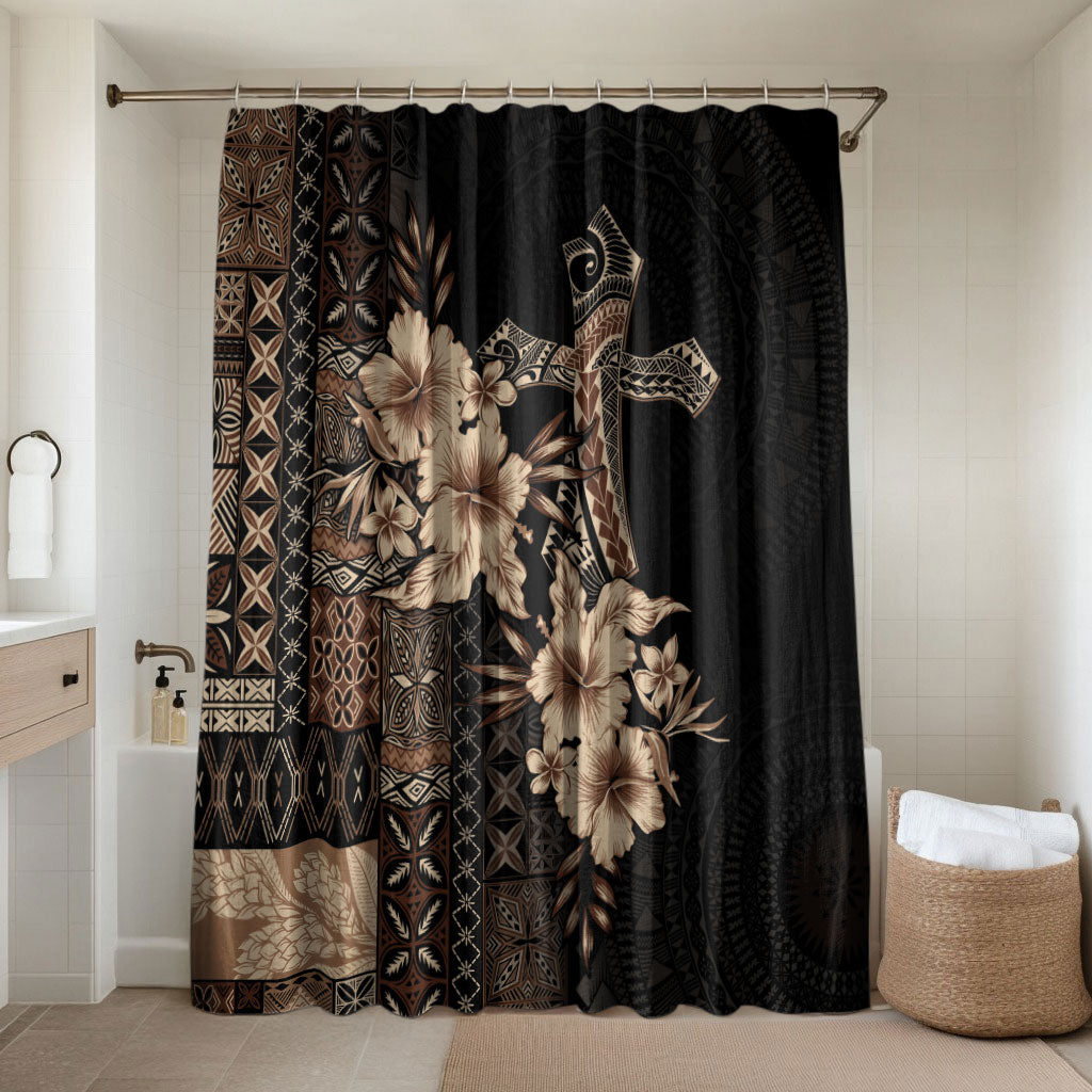 Samoa AIGA Mamanu Siapo Malu Motifs Bathroom Set Black Ver