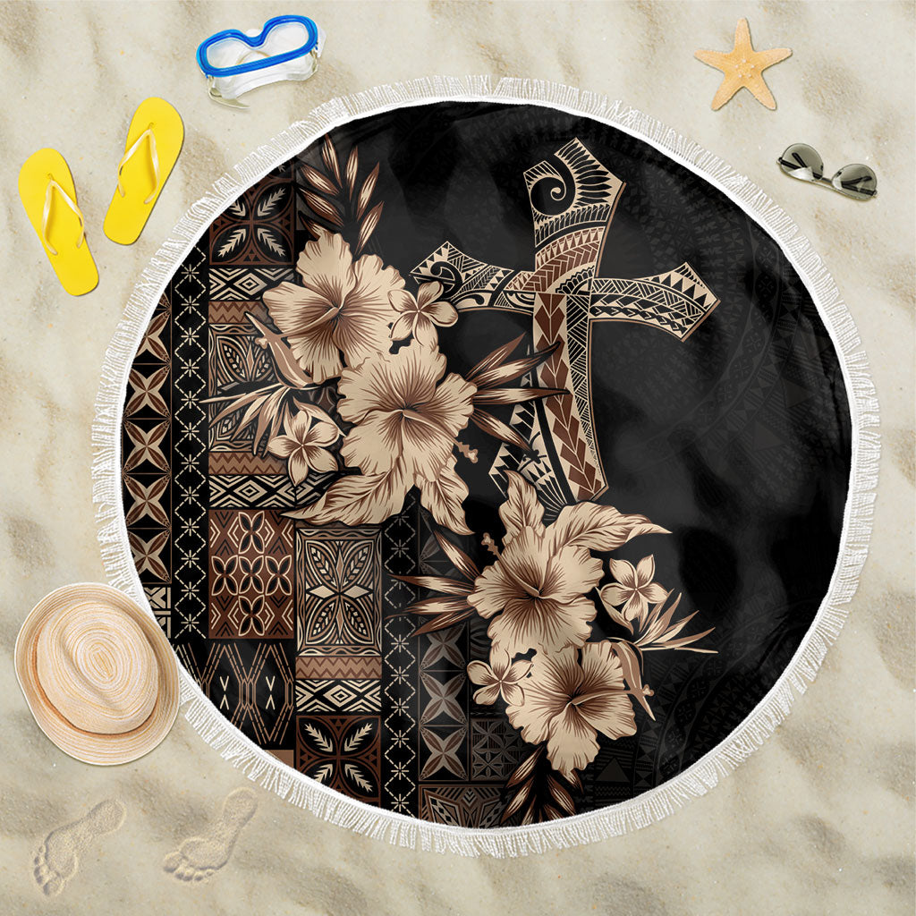 Samoa AIGA Mamanu Siapo Malu Motifs Beach Blanket Black Ver