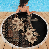 Samoa AIGA Mamanu Siapo Malu Motifs Beach Blanket Black Ver