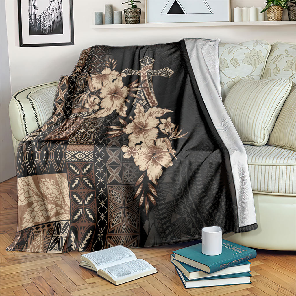 Samoa AIGA Mamanu Siapo Malu Motifs Blanket Black Ver