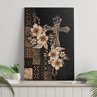Samoa AIGA Mamanu Siapo Malu Motifs Canvas Wall Art Black Ver