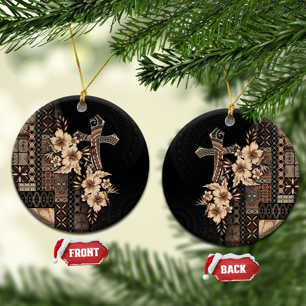 Samoa AIGA Mamanu Siapo Malu Motifs Ceramic Ornament Black Ver