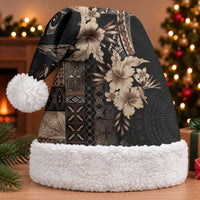 Samoa AIGA Mamanu Siapo Malu Motifs Christmas Santa Hat Black Ver