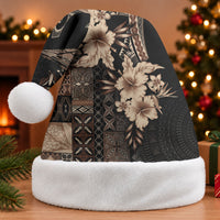 Samoa AIGA Mamanu Siapo Malu Motifs Christmas Santa Hat Black Ver