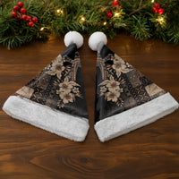 Samoa AIGA Mamanu Siapo Malu Motifs Christmas Santa Hat Black Ver