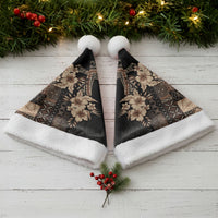 Samoa AIGA Mamanu Siapo Malu Motifs Christmas Santa Hat Black Ver