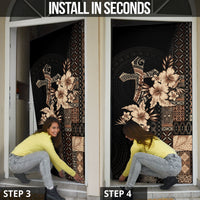 Samoa AIGA Mamanu Siapo Malu Motifs Door Cover Black Ver