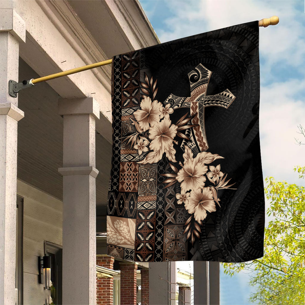 Samoa AIGA Mamanu Siapo Malu Motifs Garden Flag Black Ver