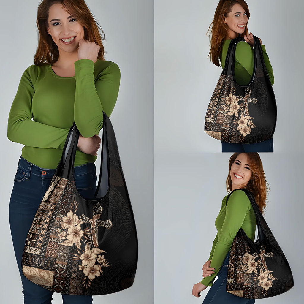 Samoa AIGA Mamanu Siapo Malu Motifs Grocery Bag Black Ver