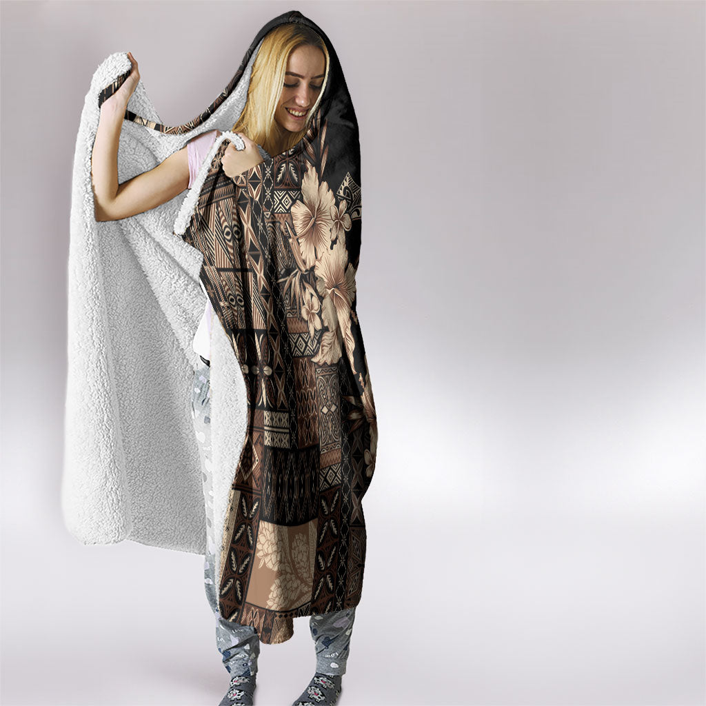 Samoa AIGA Mamanu Siapo Malu Motifs Hooded Blanket Black Ver