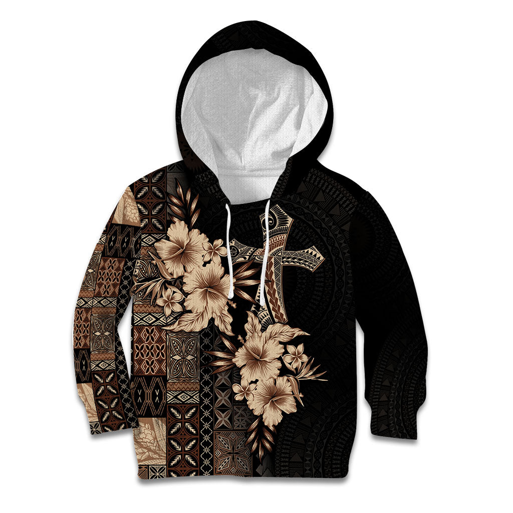 Samoa AIGA Mamanu Siapo Malu Motifs Kid Hoodie Black Ver