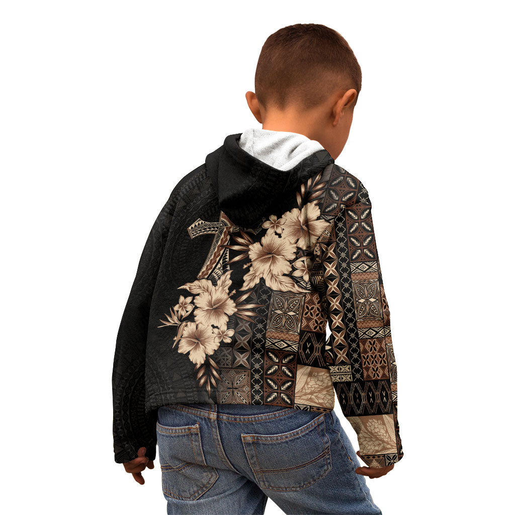 Samoa AIGA Mamanu Siapo Malu Motifs Kid Hoodie Black Ver