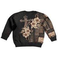 Samoa AIGA Mamanu Siapo Malu Motifs Kid Ugly Christmas Sweater Black Ver