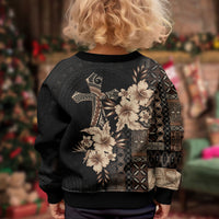 Samoa AIGA Mamanu Siapo Malu Motifs Kid Ugly Christmas Sweater Black Ver
