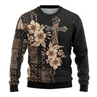 Samoa AIGA Mamanu Siapo Malu Motifs Ugly Christmas Sweater Black Ver