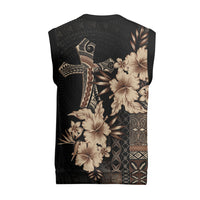 Samoa AIGA Mamanu Siapo Malu Motifs Christmas Knitted V-Neck Vest Black Ver