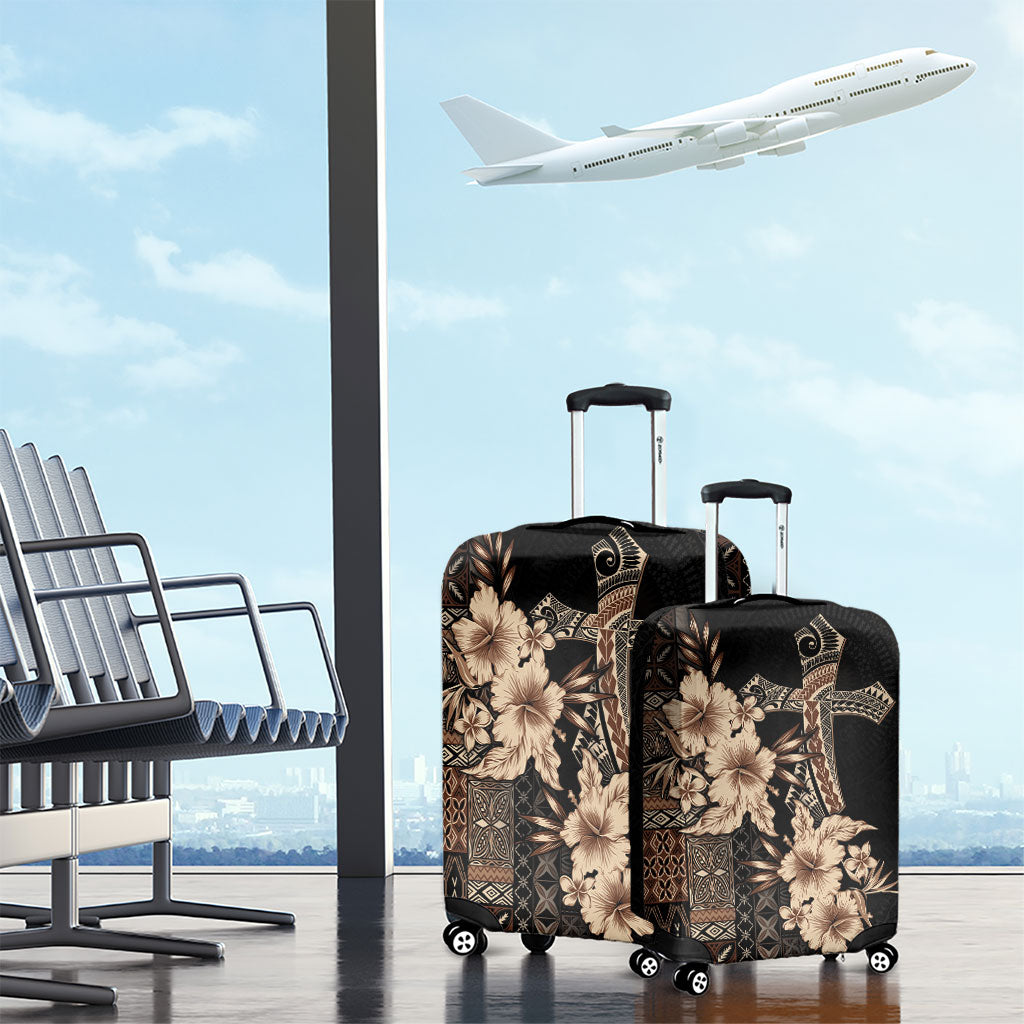 Samoa AIGA Mamanu Siapo Malu Motifs Luggage Cover Black Ver