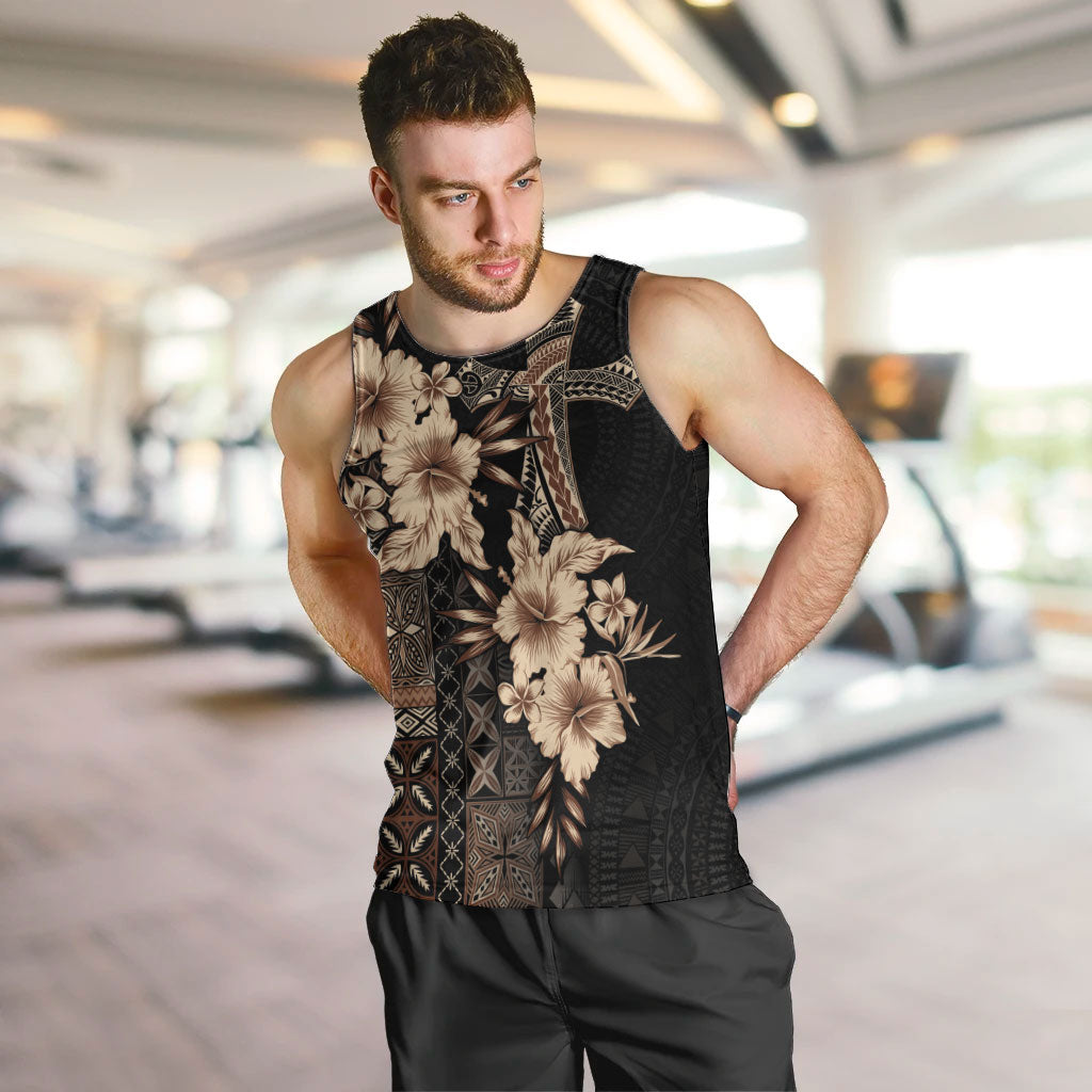 Samoa AIGA Mamanu Siapo Malu Motifs Men Tank Top Black Ver