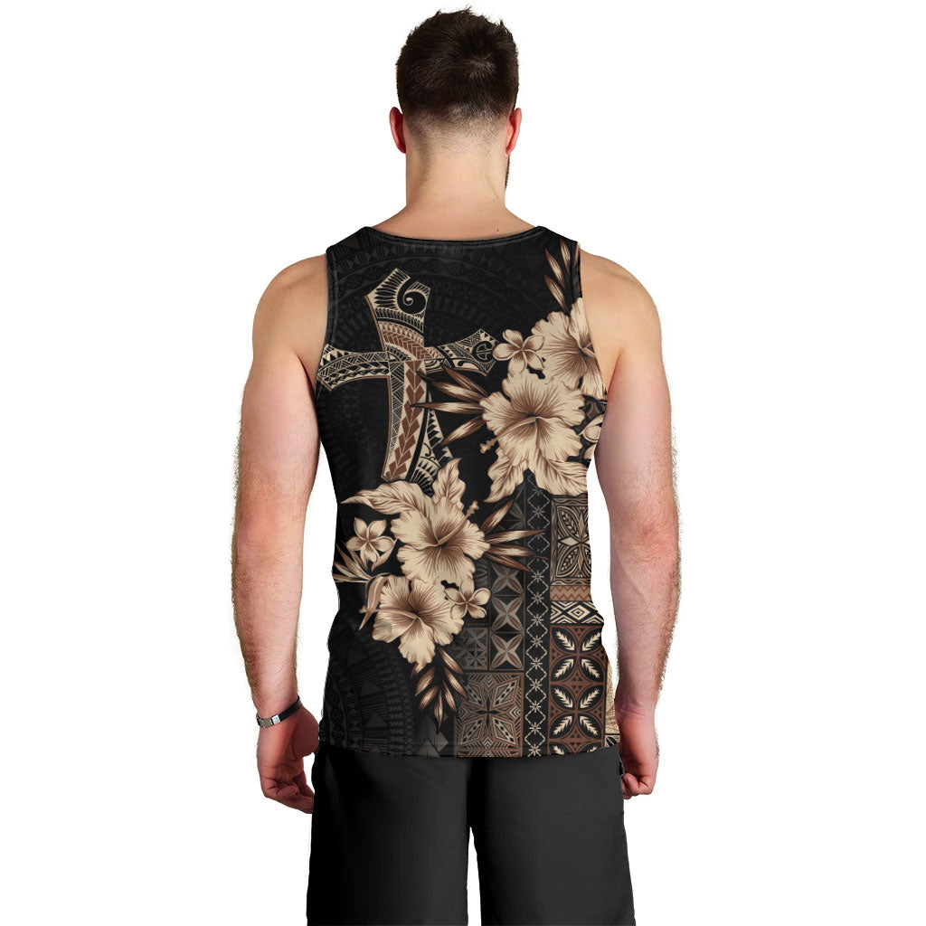 Samoa AIGA Mamanu Siapo Malu Motifs Men Tank Top Black Ver