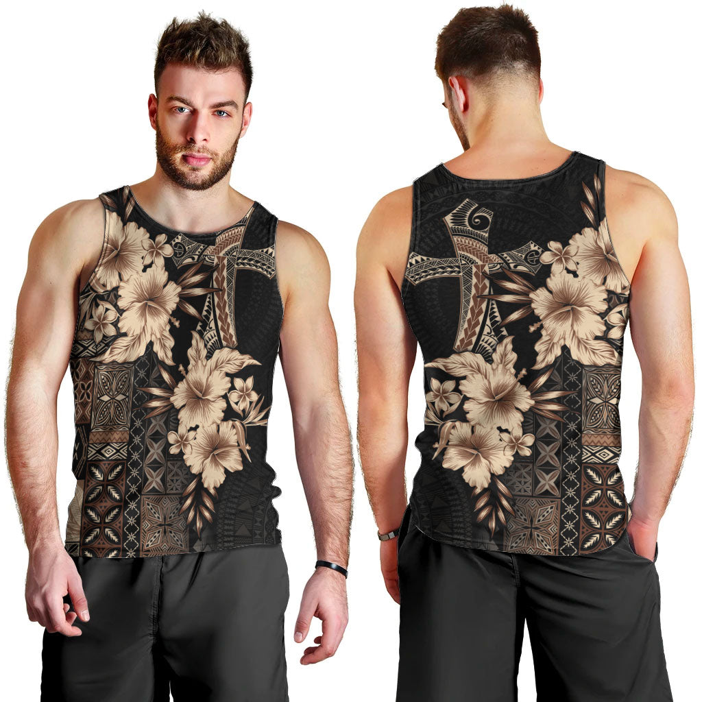 Samoa AIGA Mamanu Siapo Malu Motifs Men Tank Top Black Ver