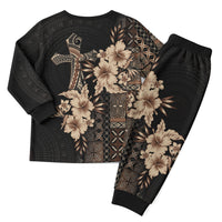Samoa AIGA Mamanu Siapo Malu Motifs Christmas Pajama Set Black Ver
