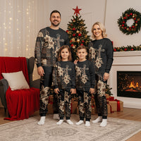 Samoa AIGA Mamanu Siapo Malu Motifs Christmas Pajama Set Black Ver