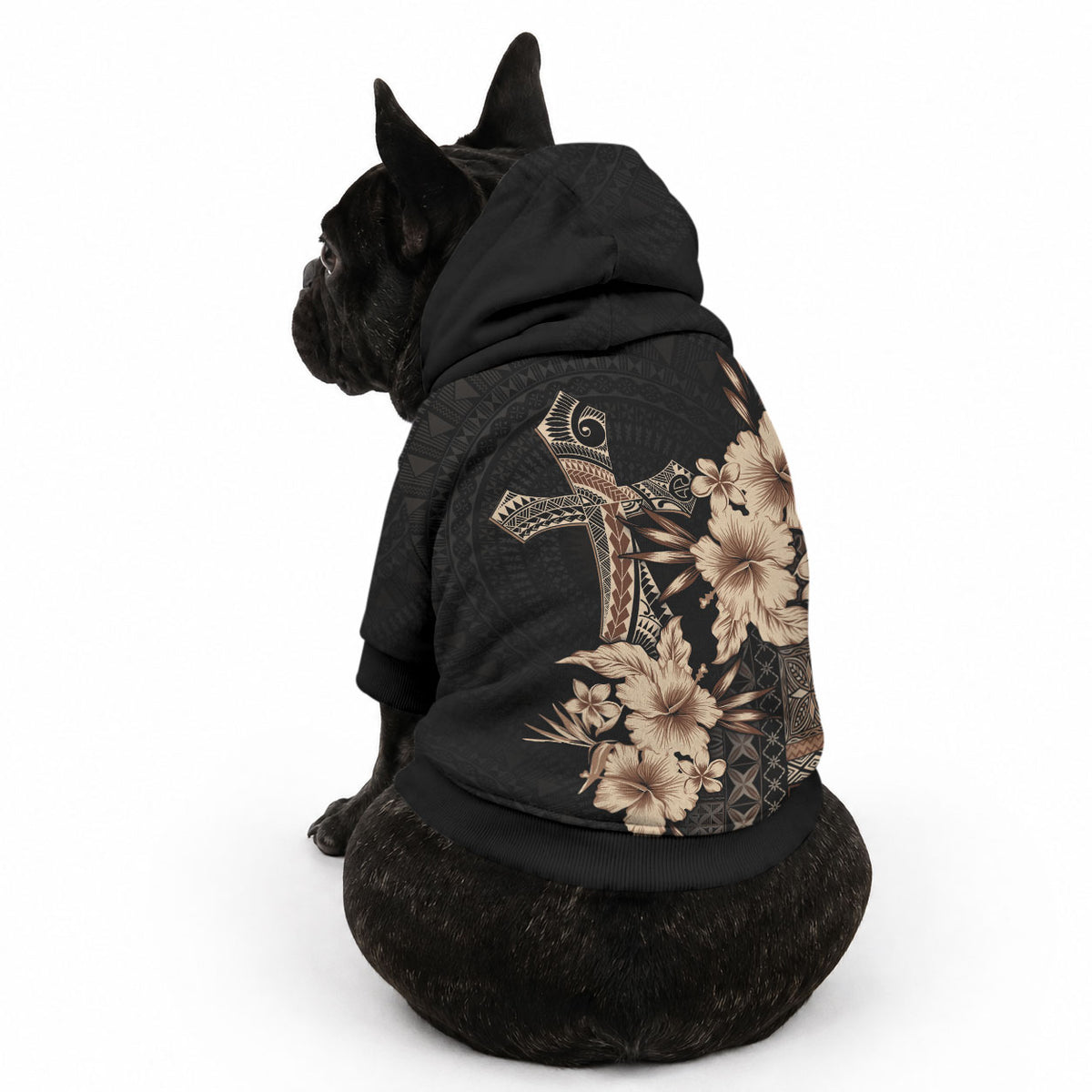 Samoa AIGA Mamanu Siapo Malu Motifs Pet Hoodie Black Ver