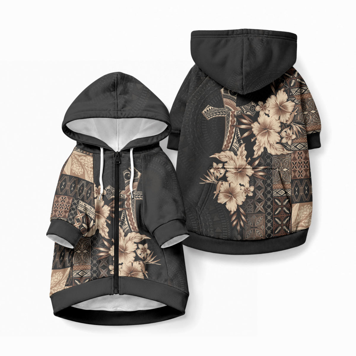 Samoa AIGA Mamanu Siapo Malu Motifs Pet Hoodie Black Ver