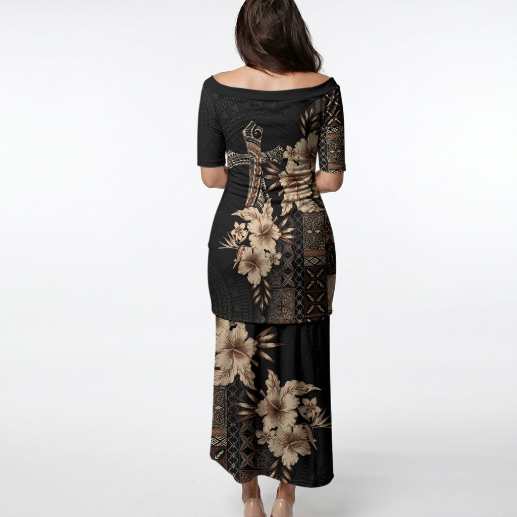 Samoa AIGA Mamanu Siapo Malu Motifs Puletasi Black Ver