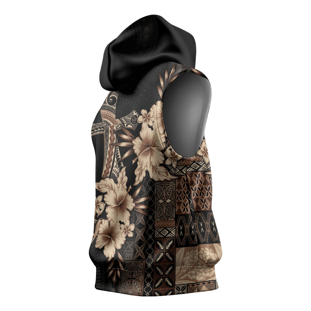 Samoa AIGA Mamanu Siapo Malu Motifs Sleeveless Hoodie Black Ver