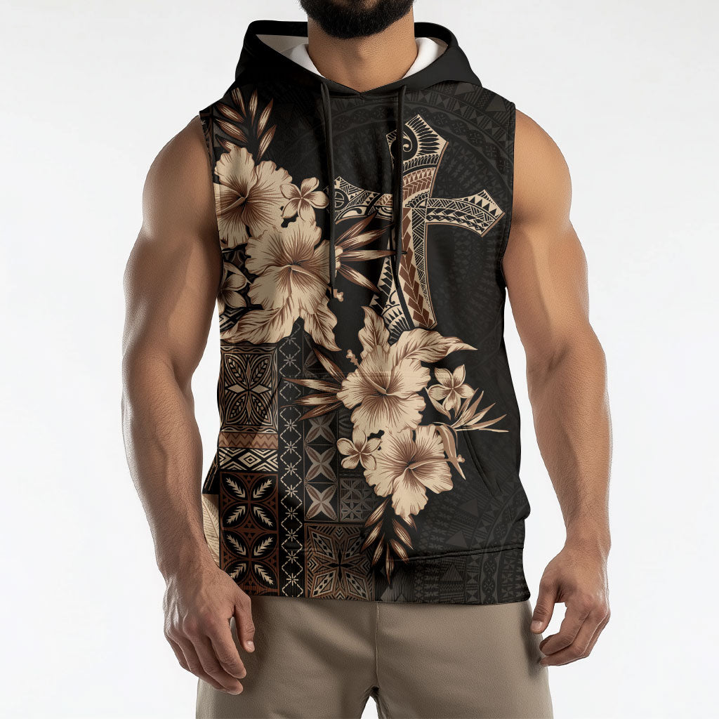 Samoa AIGA Mamanu Siapo Malu Motifs Sleeveless Hoodie Black Ver