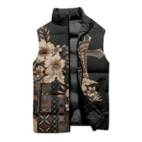 Samoa AIGA Mamanu Siapo Malu Motifs Sleeveless Puffer Jacket Black Ver