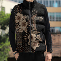 Samoa AIGA Mamanu Siapo Malu Motifs Sleeveless Puffer Jacket Black Ver