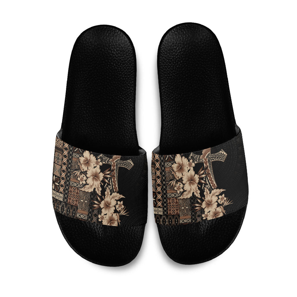Samoa AIGA Mamanu Siapo Malu Motifs Slide Sandals Black Ver