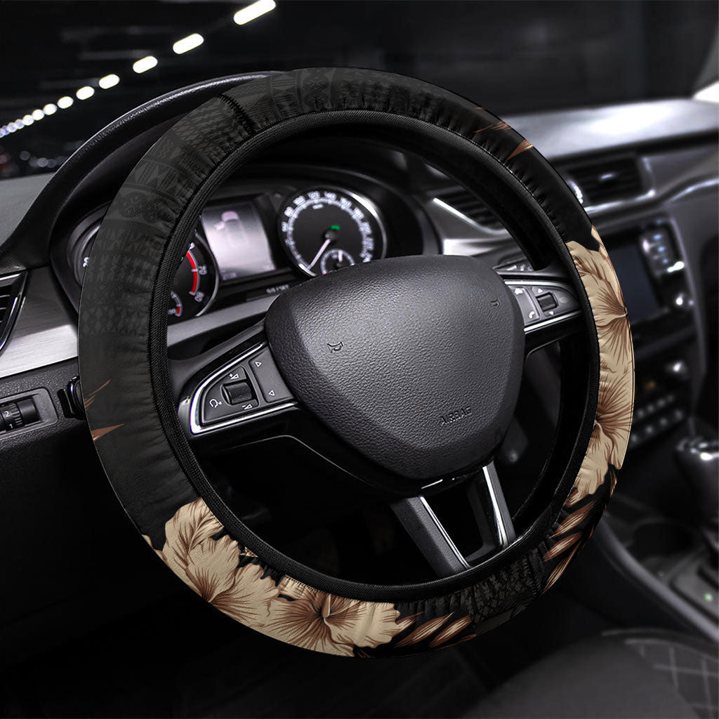 Samoa AIGA Mamanu Siapo Malu Motifs Steering Wheel Cover Black Ver