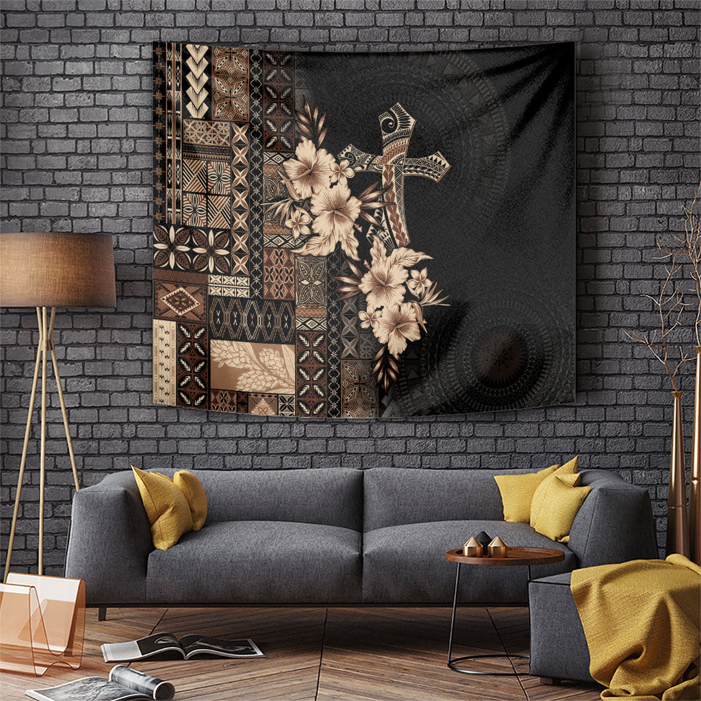 Samoa AIGA Mamanu Siapo Malu Motifs Tapestry Black Ver