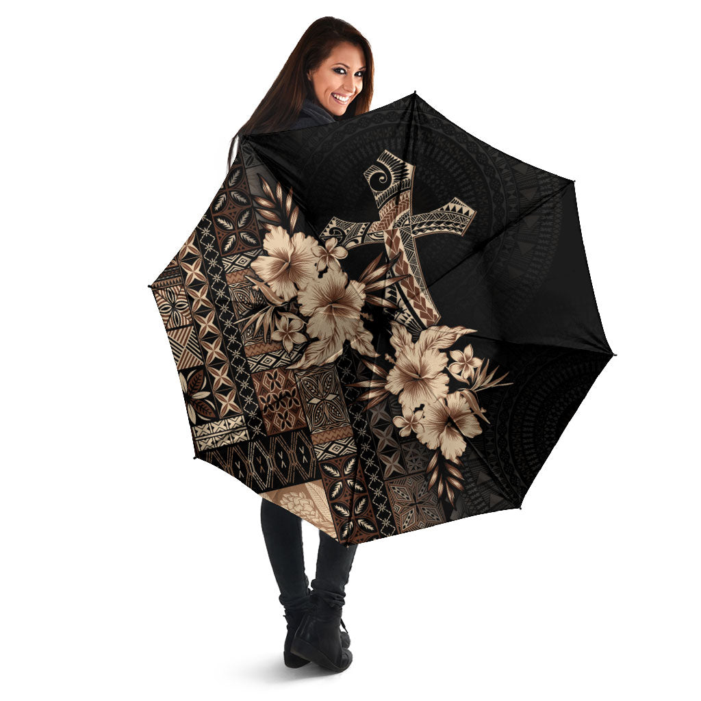 Samoa AIGA Mamanu Siapo Malu Motifs Umbrella Black Ver