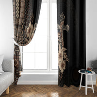 Samoa AIGA Mamanu Siapo Malu Motifs Window Curtain Black Ver