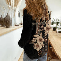 Samoa AIGA Mamanu Siapo Malu Motifs Women Casual Shirt Black Ver