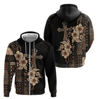 Samoa AIGA Mamanu Siapo Malu Motifs Zip Hoodie Black Ver