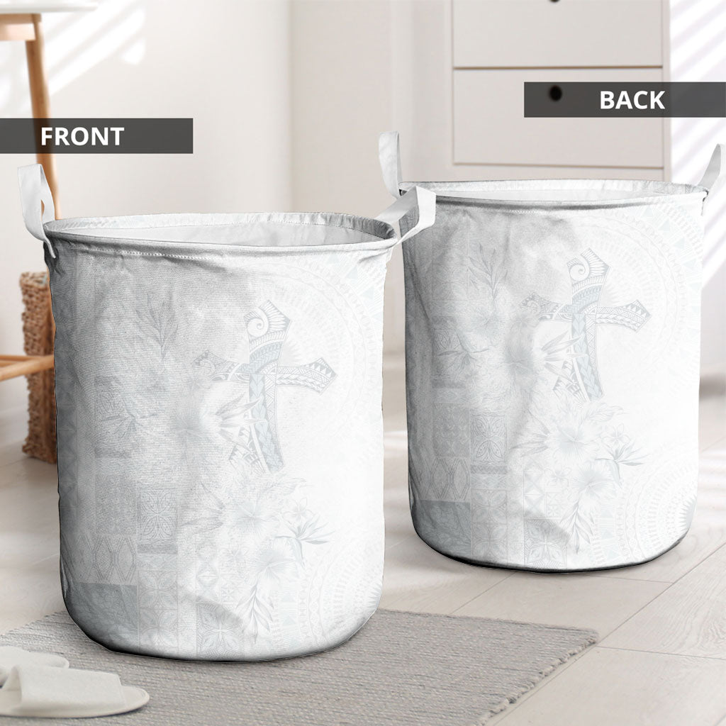 Samoa AIGA Mamanu Siapo Malu Motifs Laundry Basket Lotu a Tamaiti White Ver
