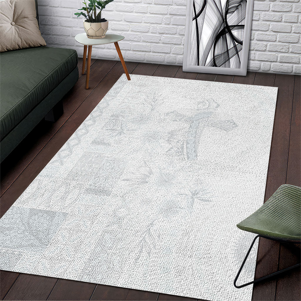 Samoa AIGA Mamanu Siapo Malu Motifs Area Rug Lotu a Tamaiti White Ver