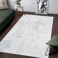 Samoa AIGA Mamanu Siapo Malu Motifs Area Rug Lotu a Tamaiti White Ver