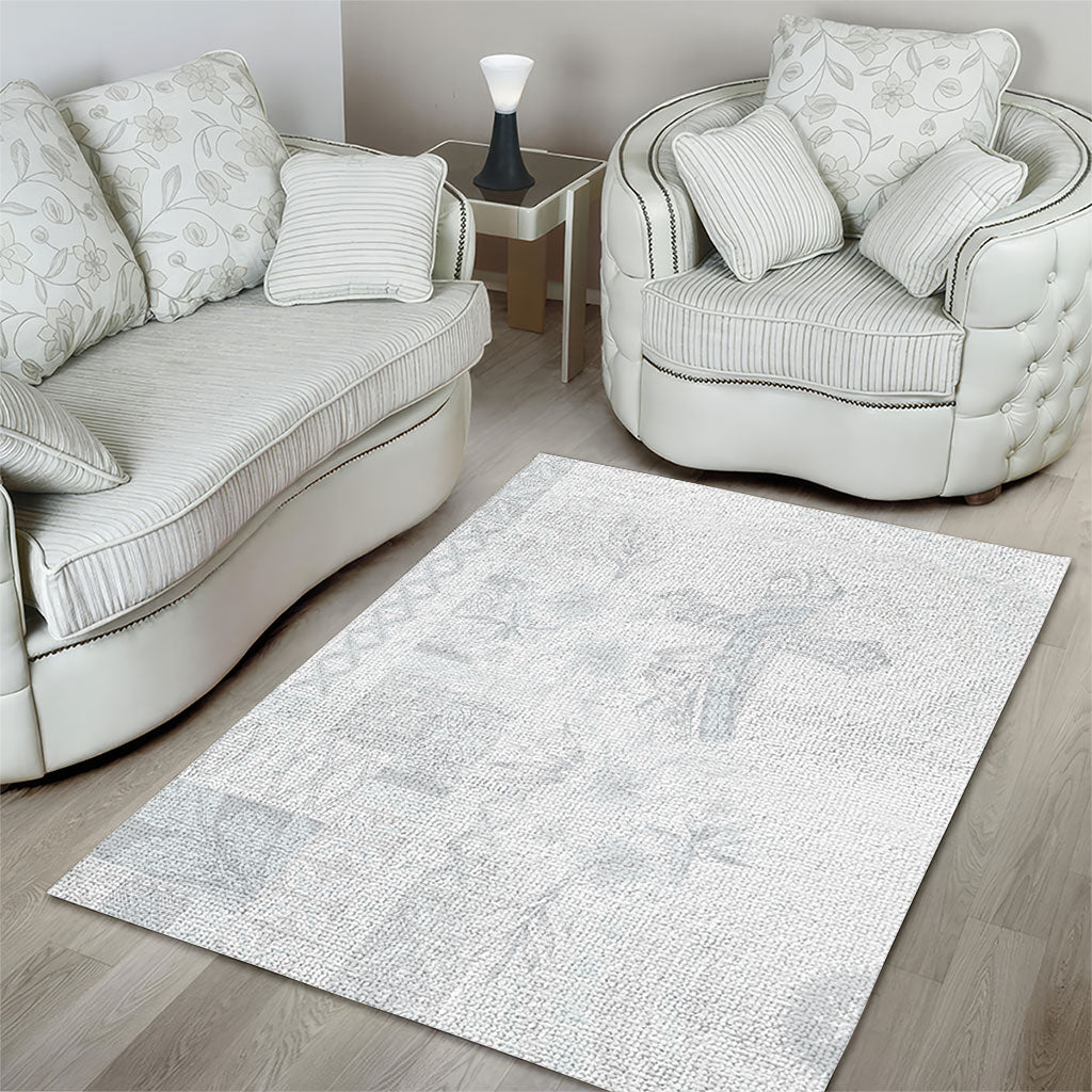 Samoa AIGA Mamanu Siapo Malu Motifs Area Rug Lotu a Tamaiti White Ver