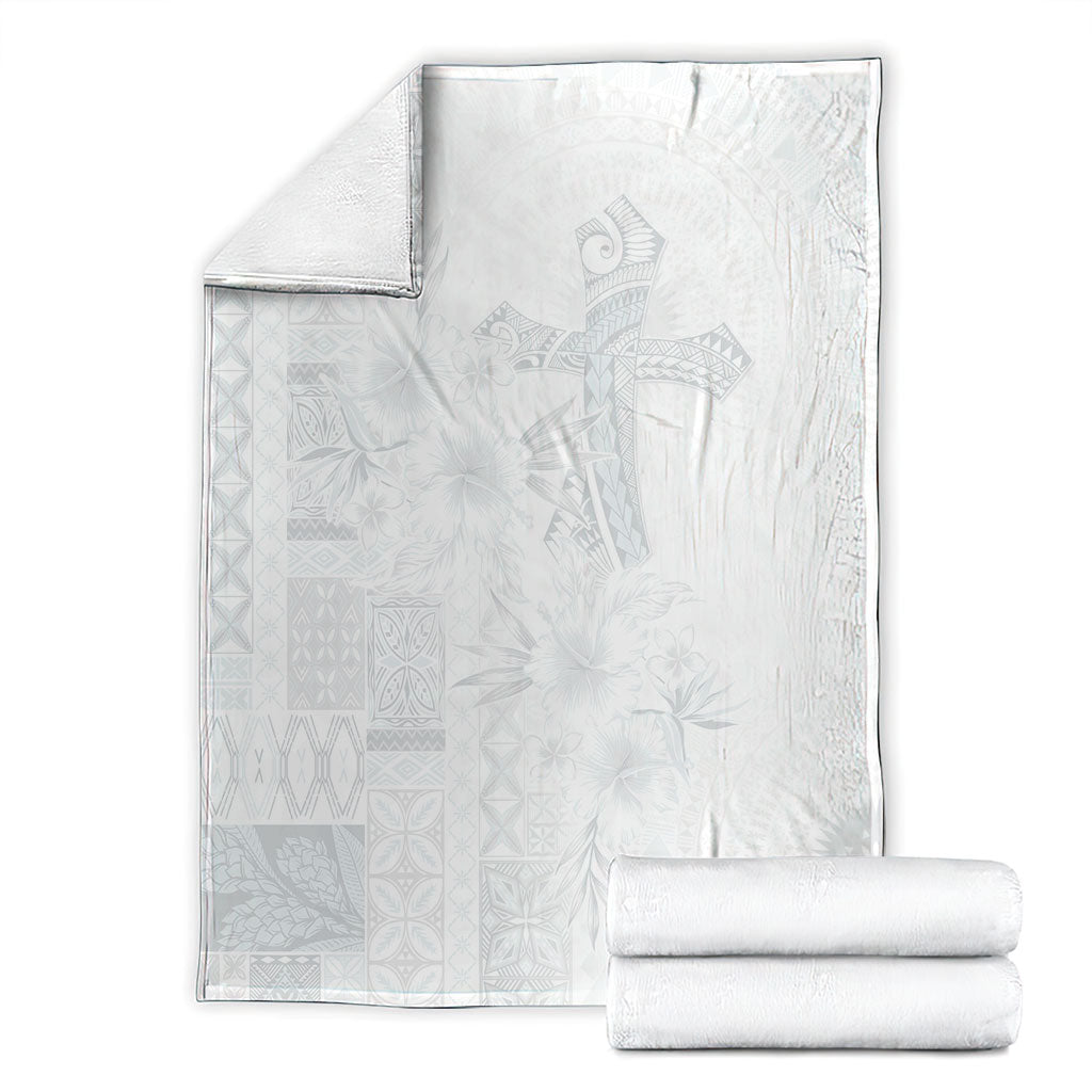 Samoa AIGA Mamanu Siapo Malu Motifs Blanket Lotu a Tamaiti White Ver