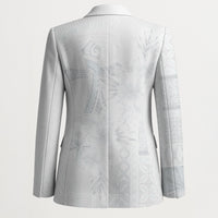 Samoa AIGA Mamanu Siapo Malu Motifs Blazer Lotu a Tamaiti White Ver