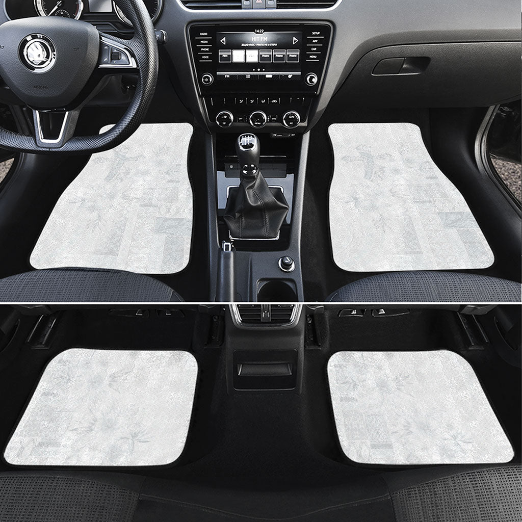 Samoa AIGA Mamanu Siapo Malu Motifs Car Mats Lotu a Tamaiti White Ver LT7 Set 4pcs White - Polynesian Pride